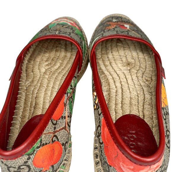 Gucci Pilar Espadrille Flats EU 36.5 US 6.5 GG Supreme Logo St. Tian Slip Ons - Picture 15 of 15